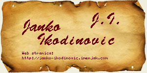 Janko Ikodinović vizit kartica